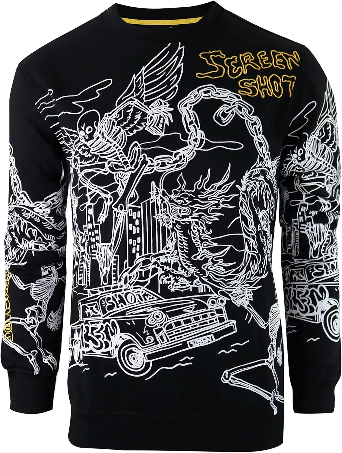Men's Urban NYC Graffiti Hip Hop Fleece Pullover