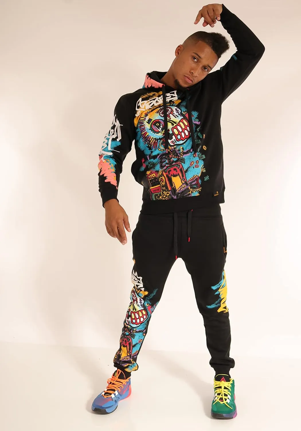 Men's Urban NYC Graffiti Hip Hop Fleece Pullover