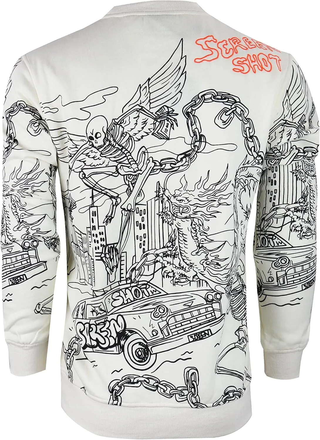 Men's Urban NYC Graffiti Hip Hop Fleece Pullover