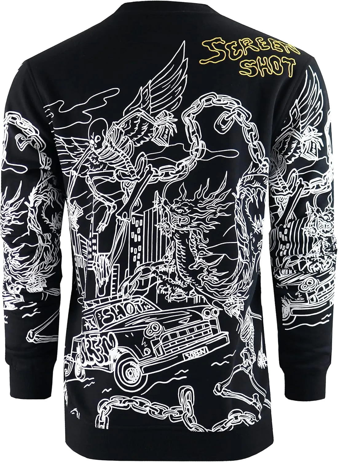 Men's Urban NYC Graffiti Hip Hop Fleece Pullover