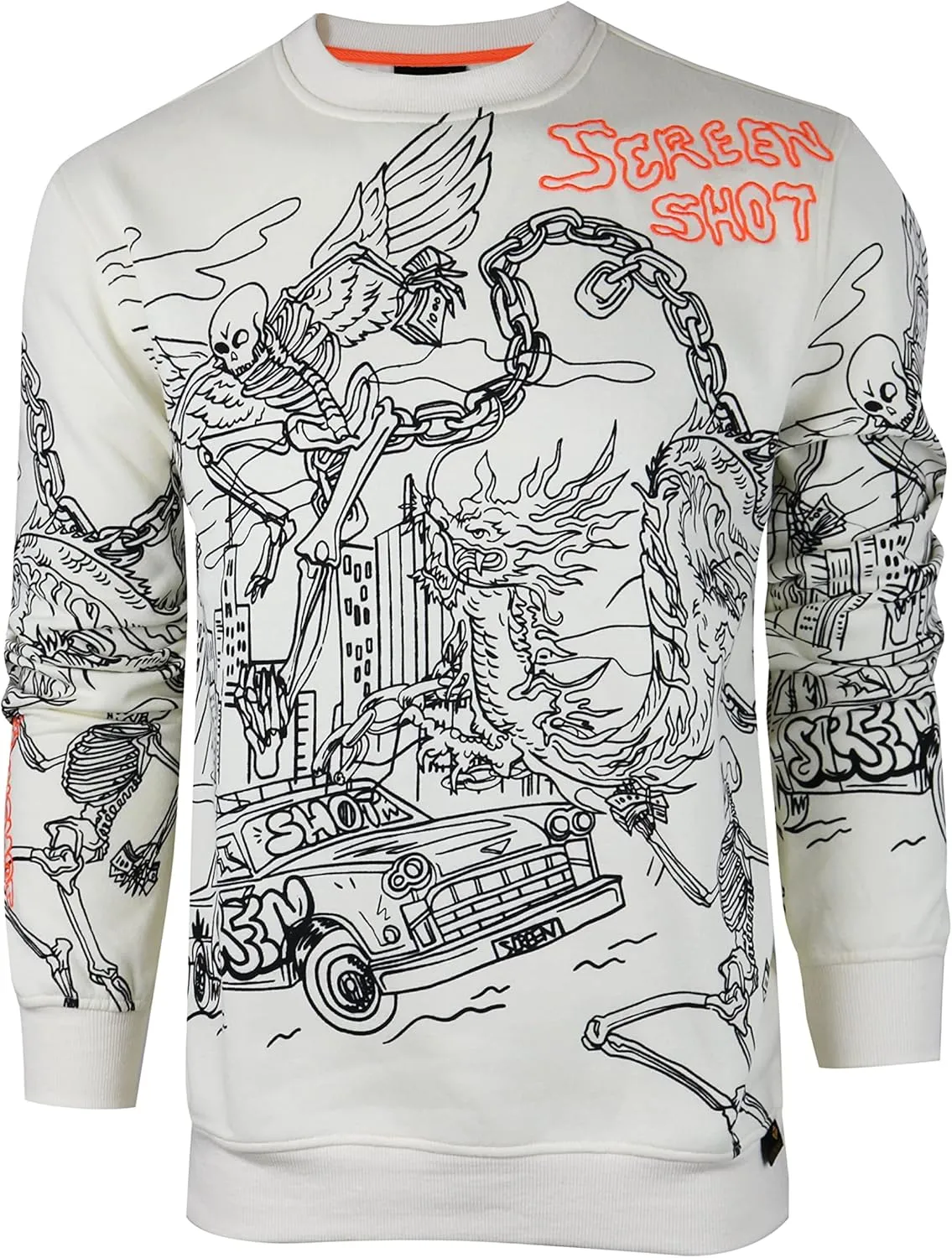 Men's Urban NYC Graffiti Hip Hop Fleece Pullover