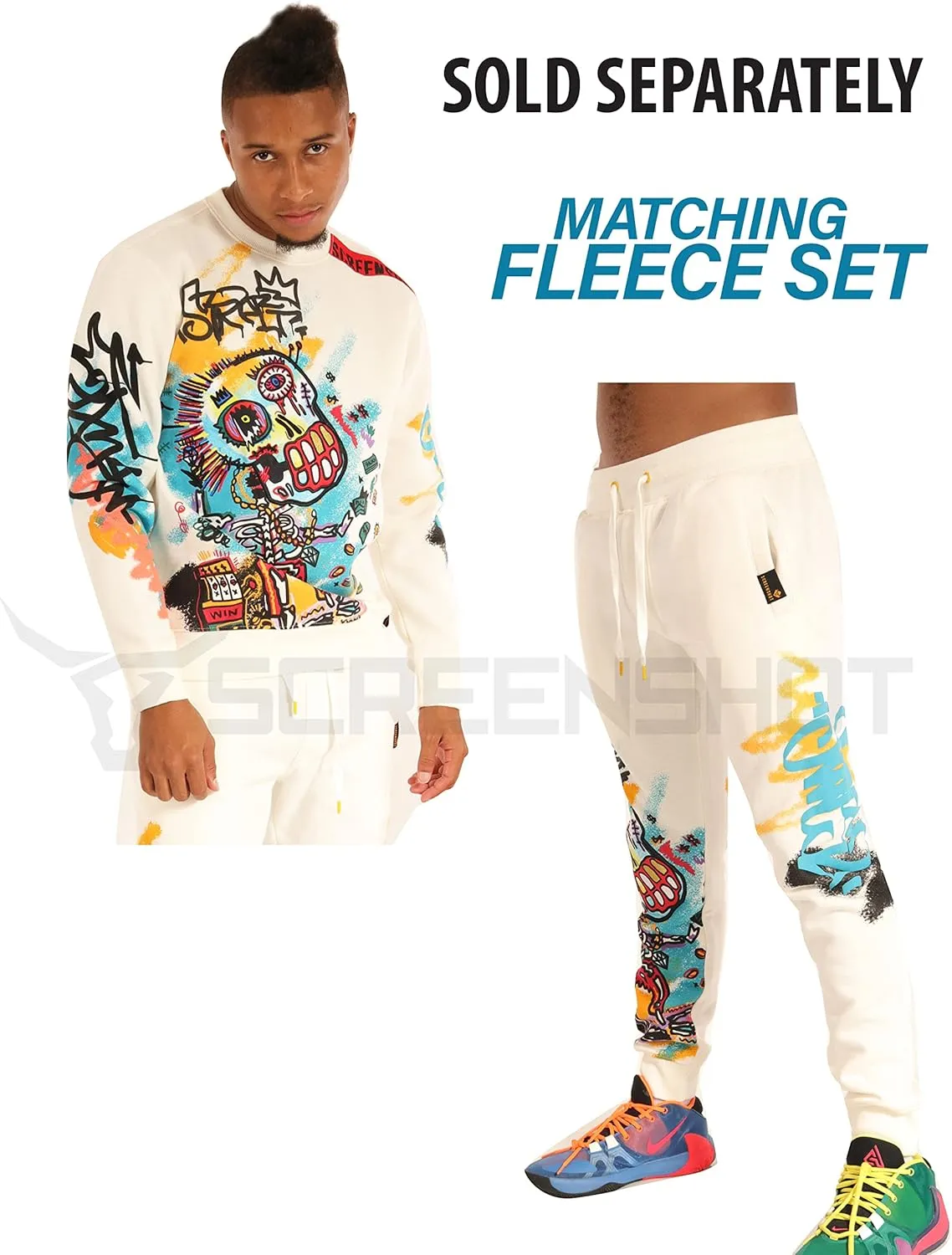 Men's Urban NYC Graffiti Hip Hop Fleece Pullover