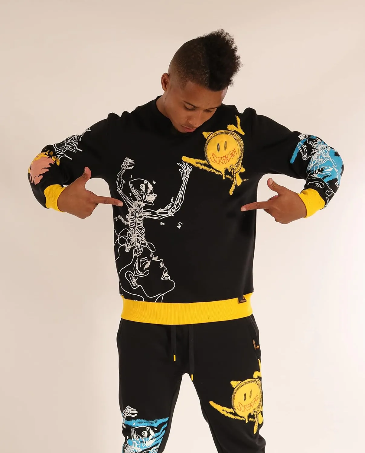 Men's Urban NYC Graffiti Hip Hop Fleece Pullover