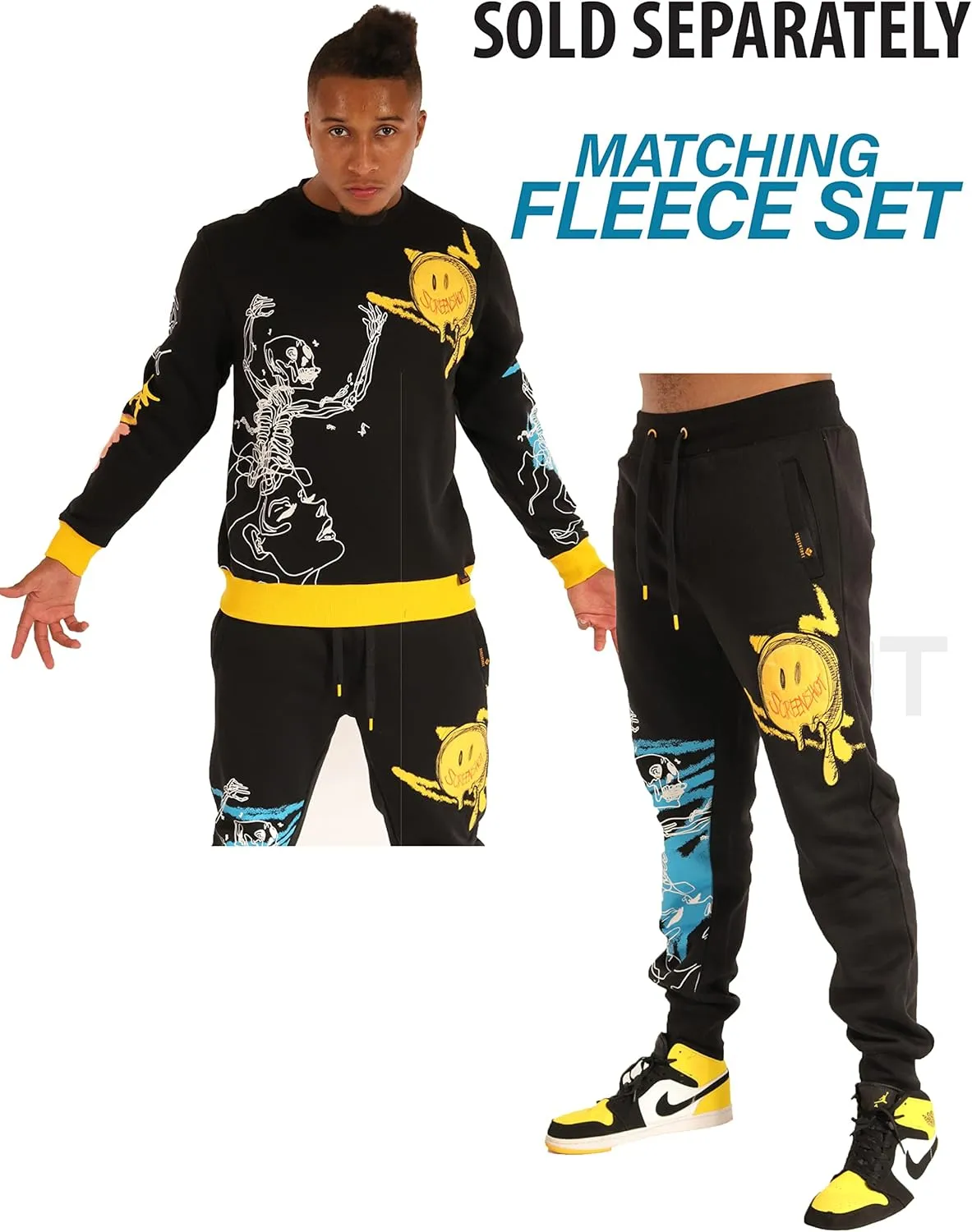 Men's Urban NYC Graffiti Hip Hop Fleece Pullover