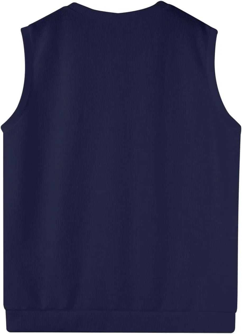 Mens Vest 2025 Lightweight V Neck Pullover Solid Sleeveless Knitted Vest Sweater Business Work Relaxed Fit Tops