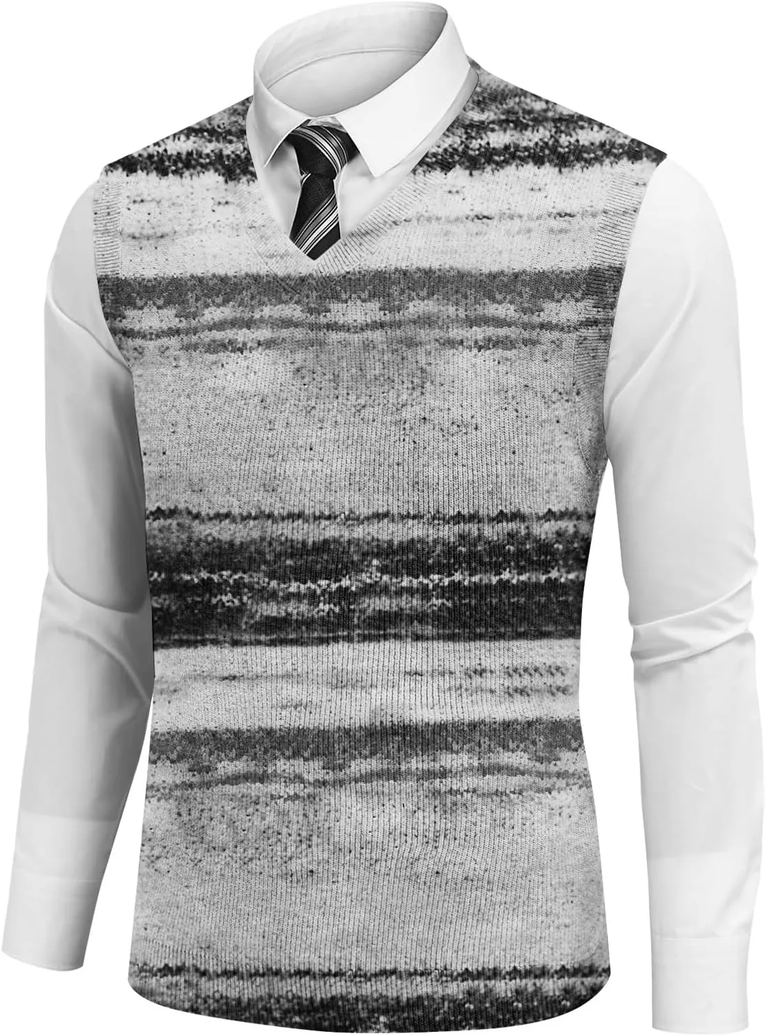 Mens Vest V Neck Sleeveless Knit Pullover Sweater Vest Casual Business Work Slim Fit Lightweight Coat Tops 2025
