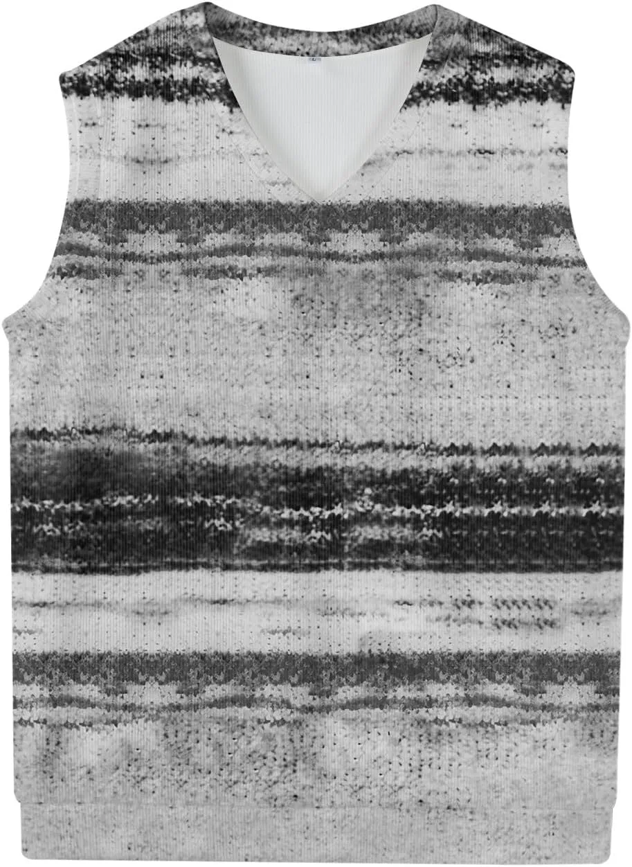 Mens Vest V Neck Sleeveless Knit Pullover Sweater Vest Casual Business Work Slim Fit Lightweight Coat Tops 2025