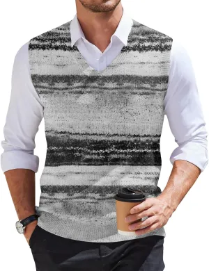 Mens Vest V Neck Sleeveless Knit Pullover Sweater Vest Casual Business Work Slim Fit Lightweight Coat Tops 2025