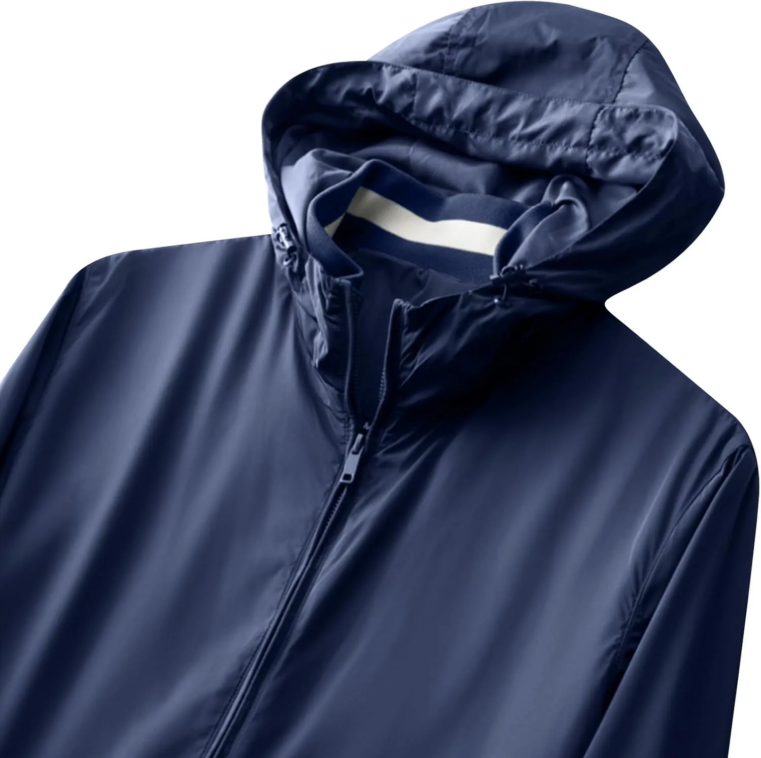 Mens Waterproof Rain Jacket With Hood Softshell Hiking Windbreaker Zip Up Rain Coats Pockets Outdoor Fishing Outwear