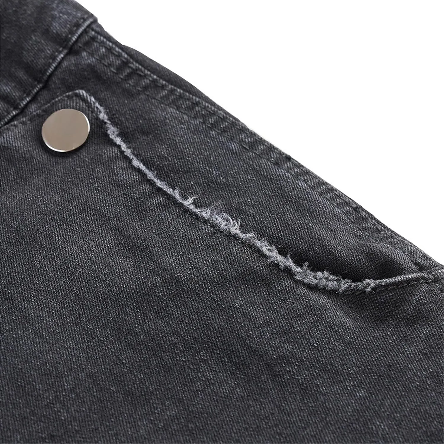 Men's Wide Leg Double-Front Jeans Fashion Casual Tapered Denim Jeans Relaxed Fit Washed Streetwear Jeans