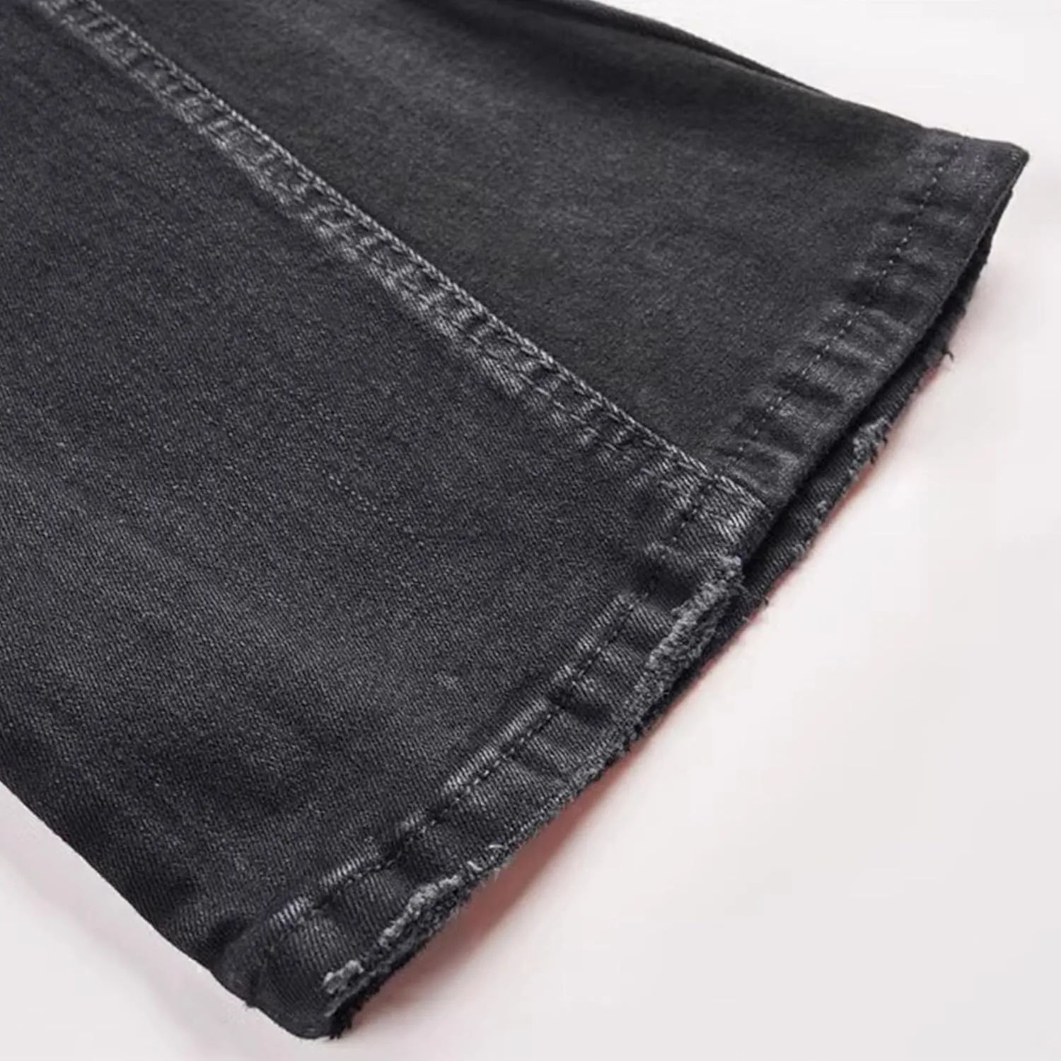 Men's Wide Leg Double-Front Jeans Fashion Casual Tapered Denim Jeans Relaxed Fit Washed Streetwear Jeans