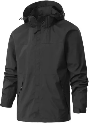 Mens Windproof Jacket Waterproof Lightweight Outdoor Hiking Travel Raincoat Military Tactical Windbreaker