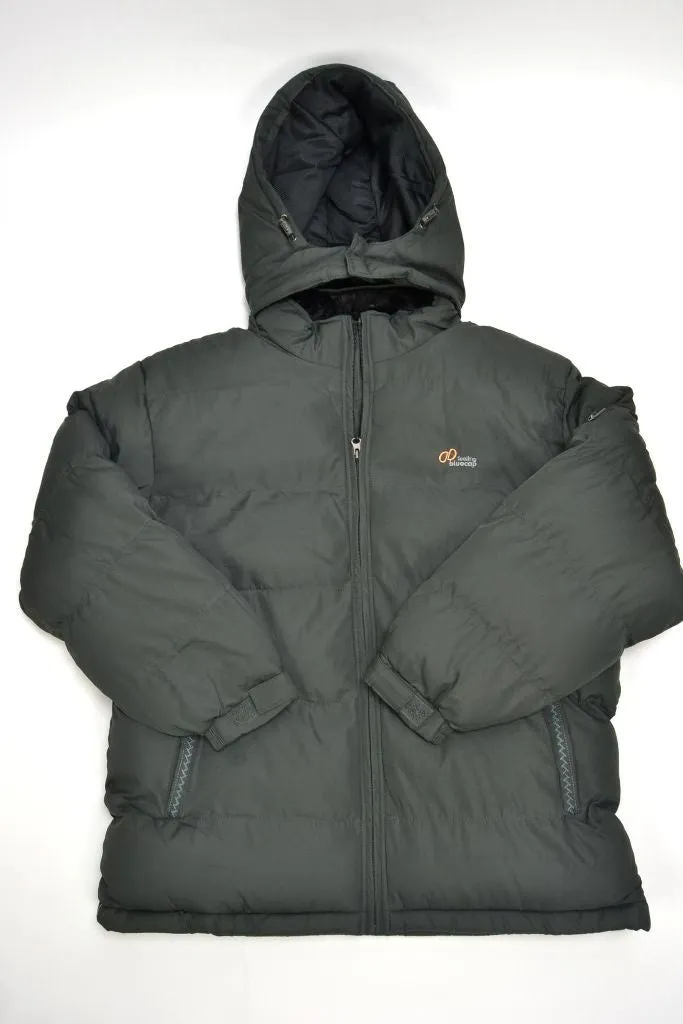 men's winter bubble hooded jacket - black Case of 12