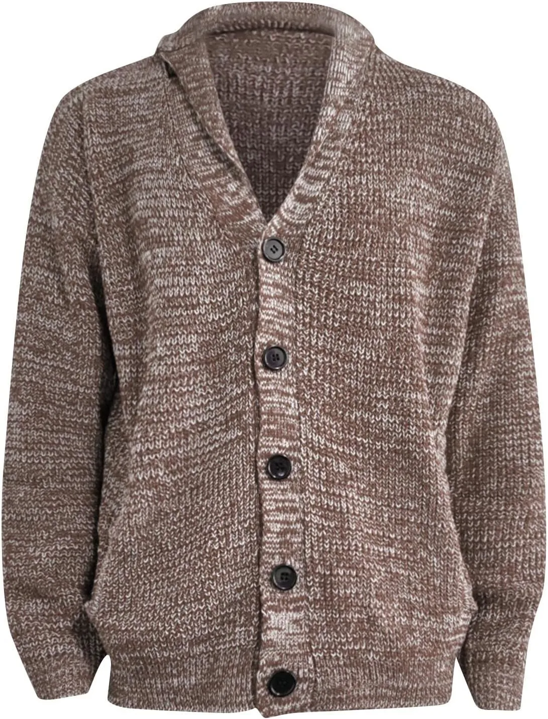 Men's Winter Coat Cardigan Sweaters Knitted Regular Fit Jacket Fleece Lined Warm Coat With Pockets, XXL-5XL