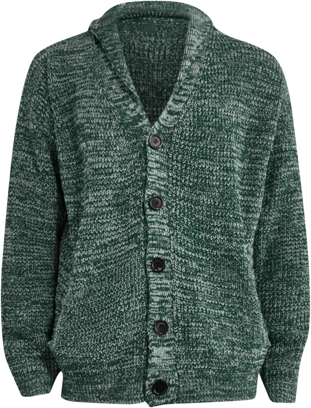 Men's Winter Coat Cardigan Sweaters Knitted Regular Fit Jacket Fleece Lined Warm Coat With Pockets, XXL-5XL