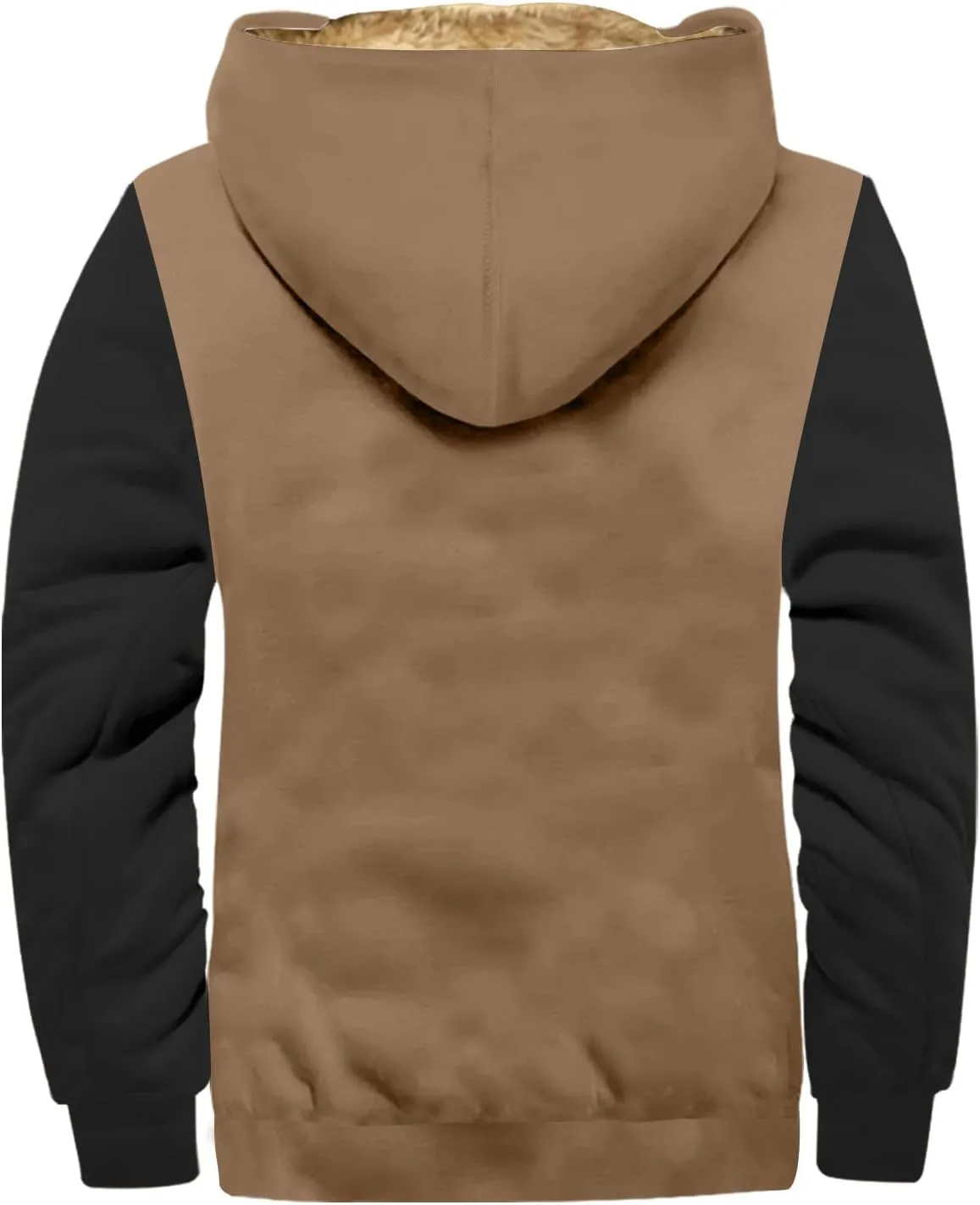 Mens Winter Jackets Prints Graphic Trendy Thickened Hoodies Padded Zip Up Vintage Coats