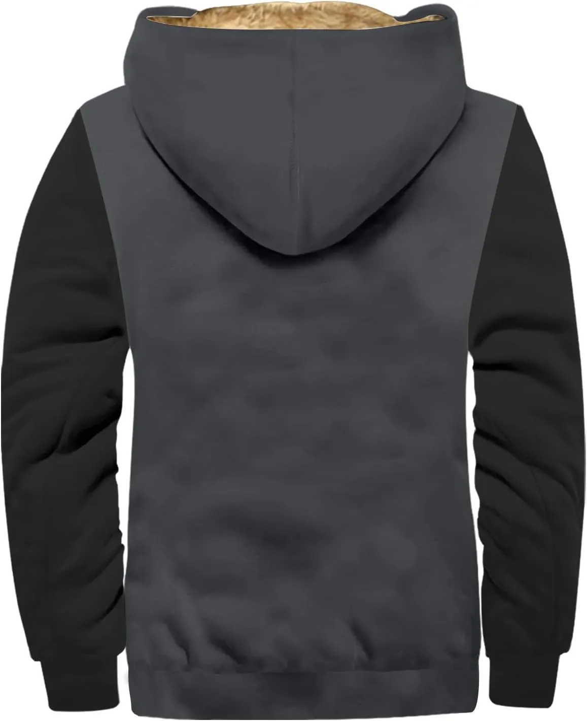 Mens Winter Jackets Prints Graphic Trendy Thickened Hoodies Padded Zip Up Vintage Coats