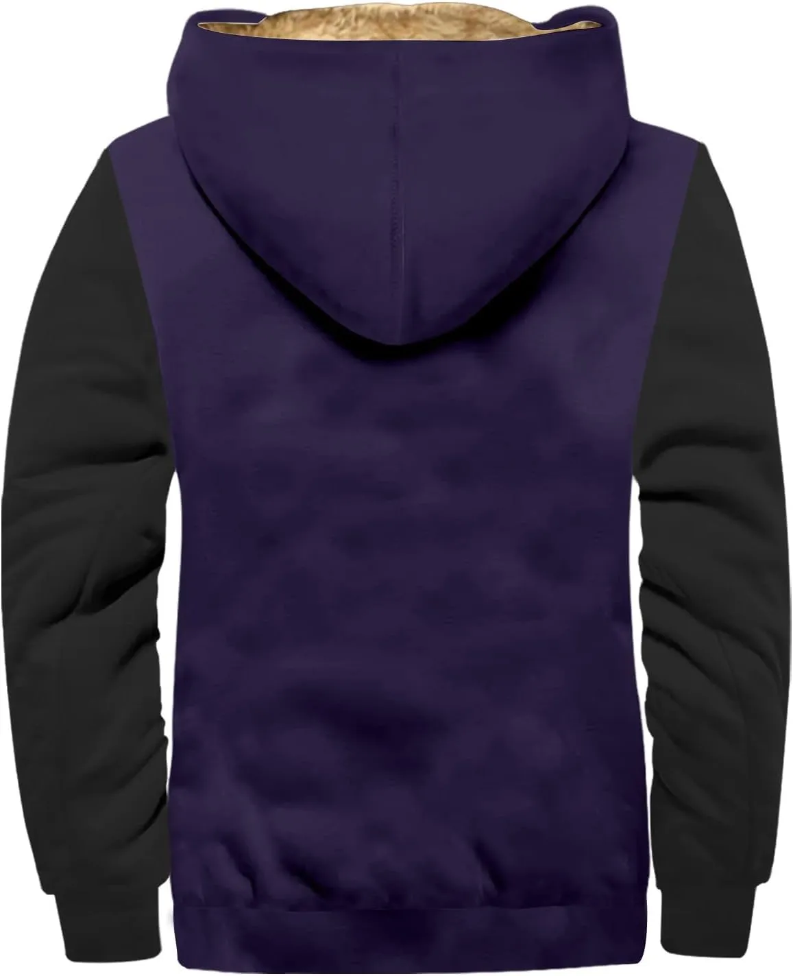 Mens Winter Jackets Prints Graphic Trendy Thickened Hoodies Padded Zip Up Vintage Coats
