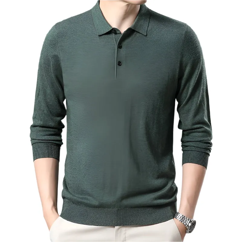 Men's Woolen Spring And Autumn Solid Color Sweater