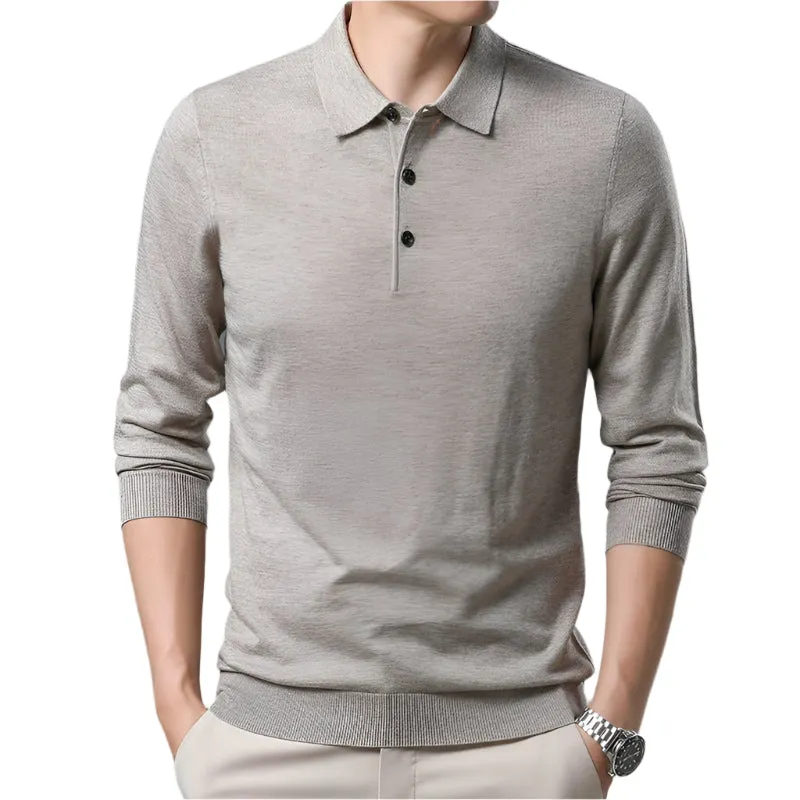 Men's Woolen Spring And Autumn Solid Color Sweater