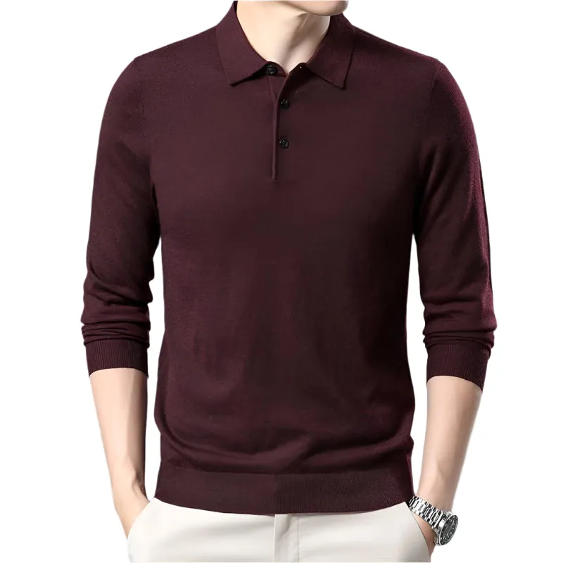 Men's Woolen Spring And Autumn Solid Color Sweater