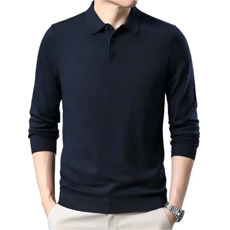Men's Woolen Spring And Autumn Solid Color Sweater