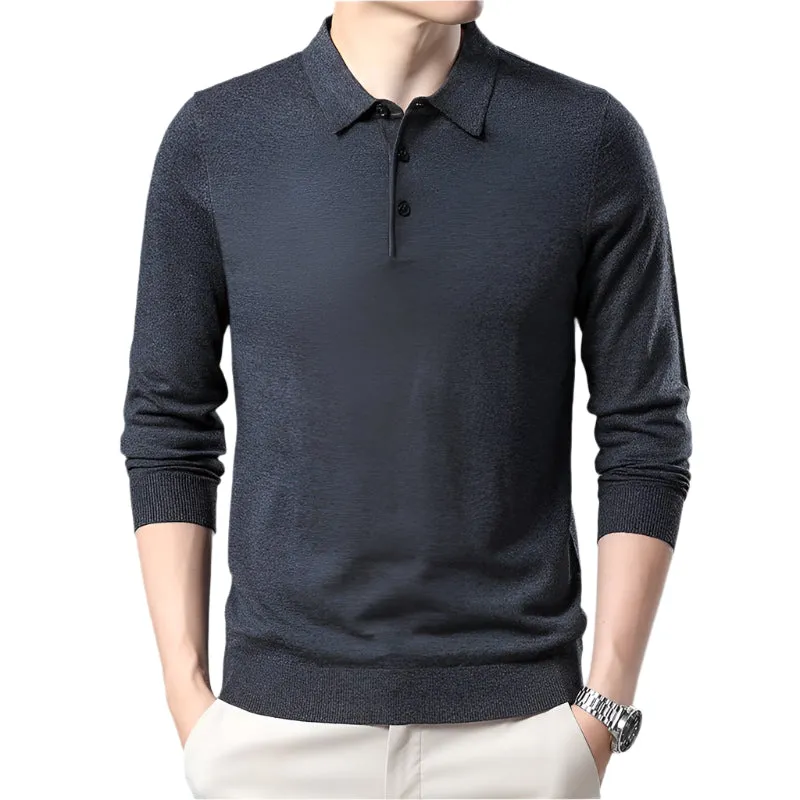 Men's Woolen Spring And Autumn Solid Color Sweater