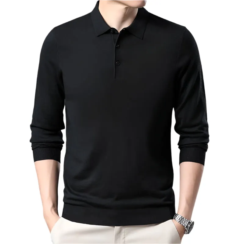 Men's Woolen Spring And Autumn Solid Color Sweater