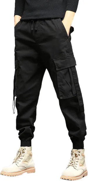 Men's Zipper Fly Flare Leg Pants Pantalones Blancos para Hombre Athletic Work Pants for Men Cotton Cargo Sweatpants