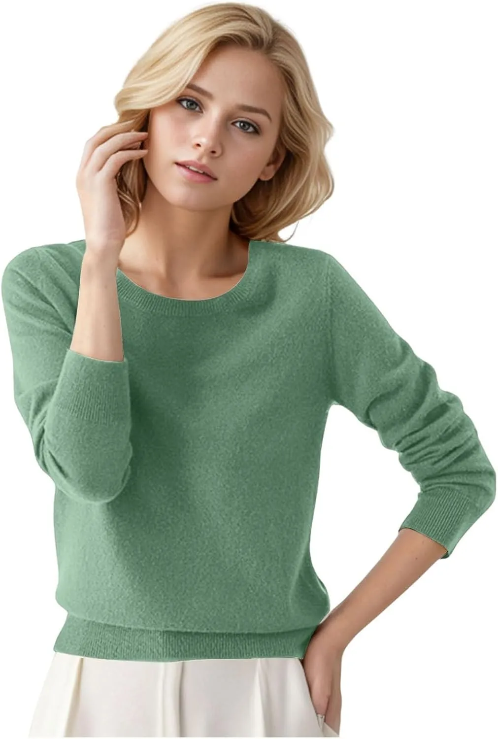 Merino Wool T Shirts for Women Soft Wool Base Layer Shirt Tops Crewneck Long Sleeve Travel Hiking Sweater