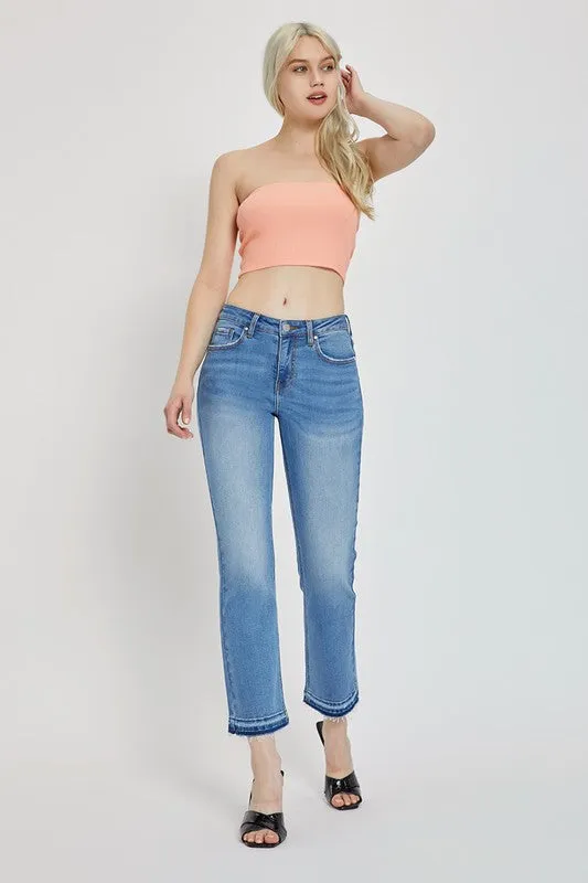 Mid Rise Slim Straight Pant