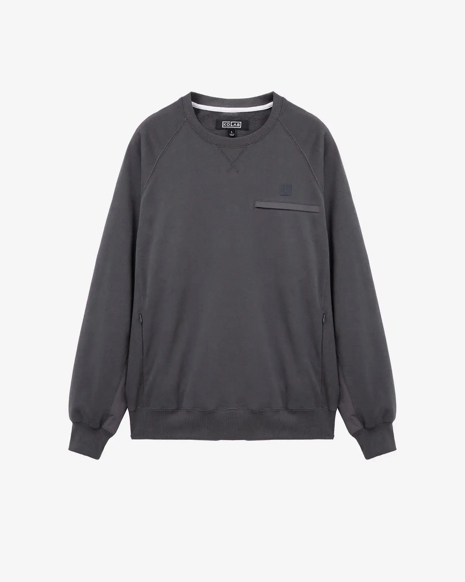 Mixed Fabric Crew Sweatshirt
