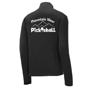Mountain View Pickleball Club | Men's 1/4 Zip Long Sleeve Pullover Athletic Shirt | 100% Polyester