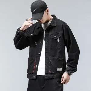 Multi-pocket Long Sleeve Men's Denim Streetwear Jean Jacket