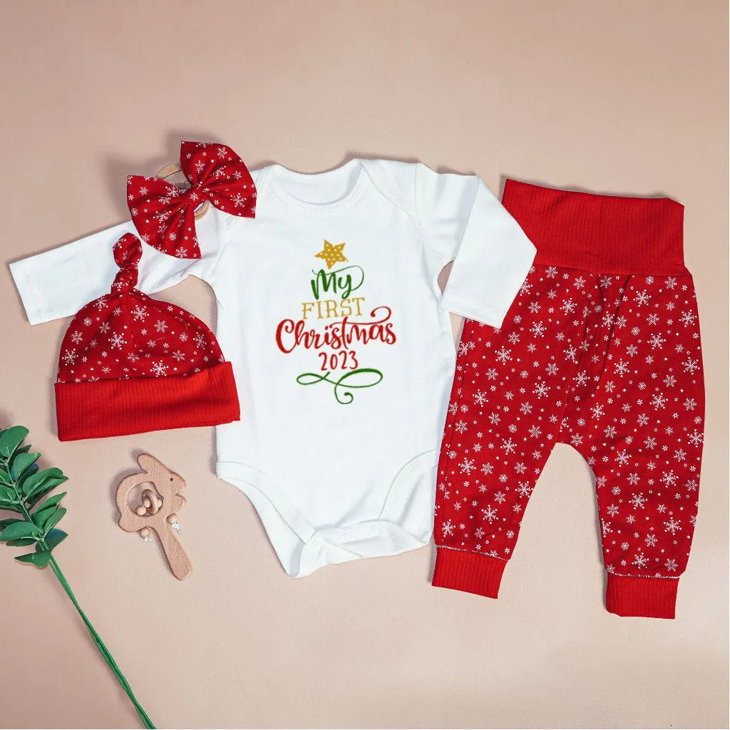 My First Christmas Long Sleeve Onesie | Custom Newborn Christmas Tree Outfit | Babies 1St Christmas Bodysuit
