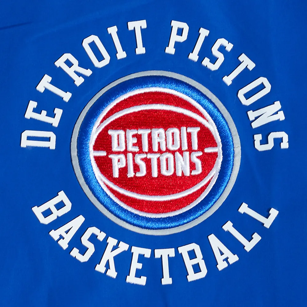 NBA DETROIT PISTONS HYBRID WOVEN MEN'S FZ PO HOODIE (ROYAL BLUE)