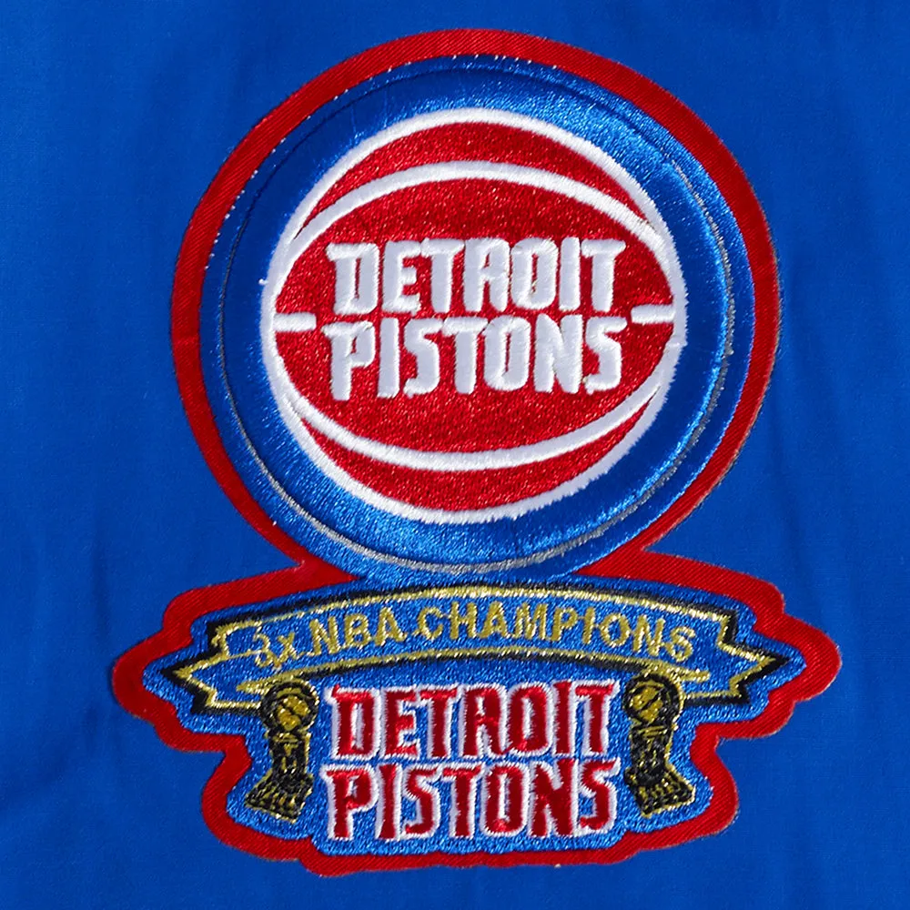 NBA DETROIT PISTONS HYBRID WOVEN MEN'S FZ PO HOODIE (ROYAL BLUE)