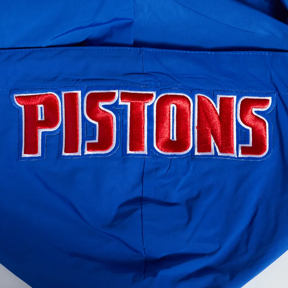 NBA DETROIT PISTONS HYBRID WOVEN MEN'S FZ PO HOODIE (ROYAL BLUE)