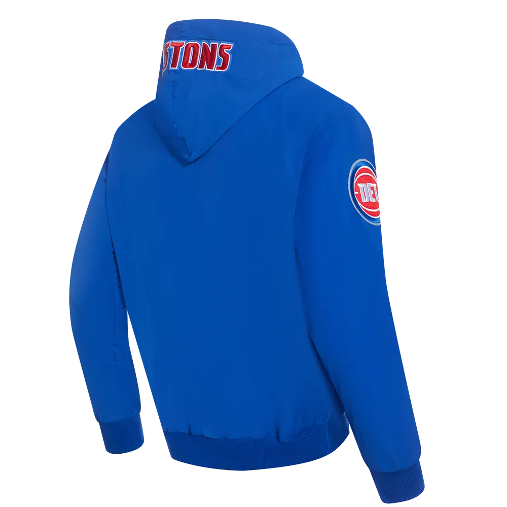 NBA DETROIT PISTONS HYBRID WOVEN MEN'S FZ PO HOODIE (ROYAL BLUE)