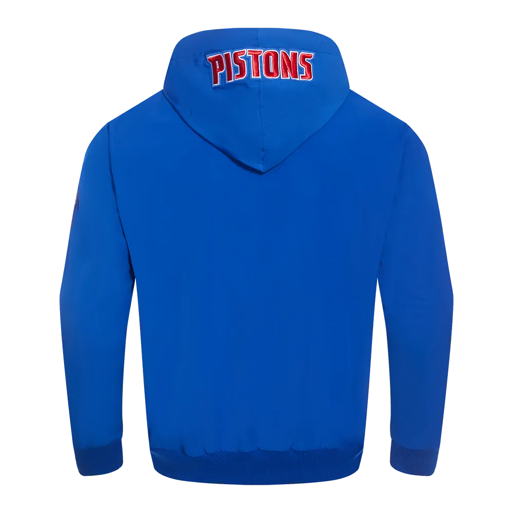 NBA DETROIT PISTONS HYBRID WOVEN MEN'S FZ PO HOODIE (ROYAL BLUE)