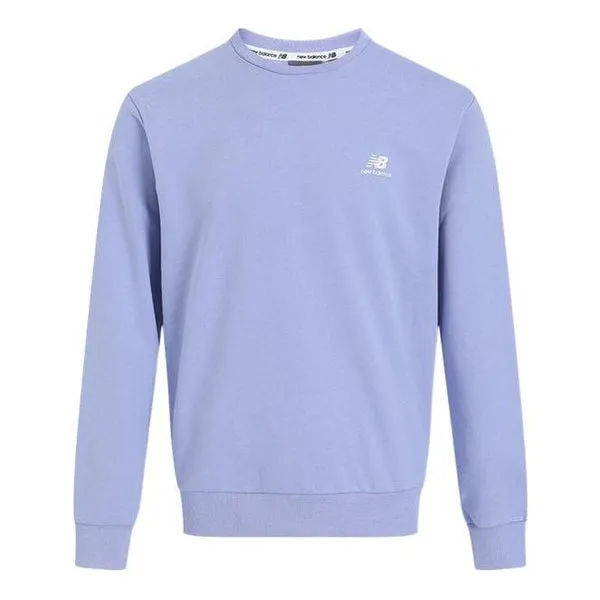 New Balance Men's New Balance Logo Printing Solid Color Round Neck Long Sleeves Purple Sweatshirt