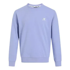 New Balance Men's New Balance Logo Printing Solid Color Round Neck Long Sleeves Purple Sweatshirt