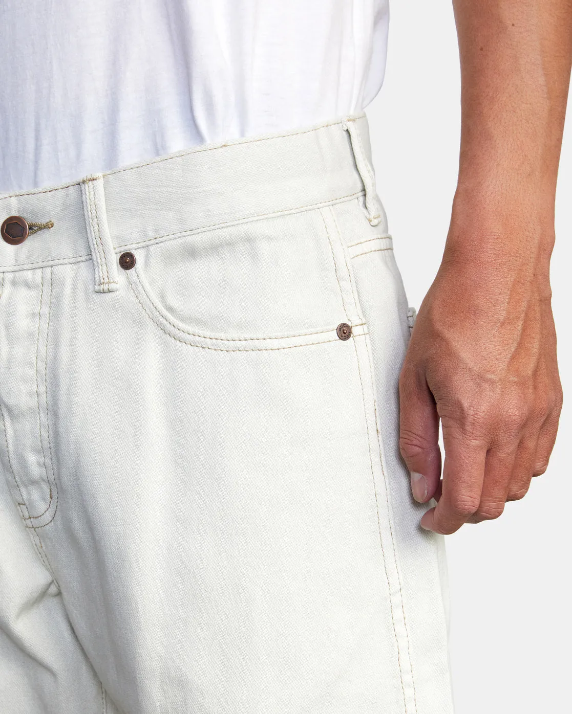 New Dawn Straight Fit Denim Jeans - Eggshell