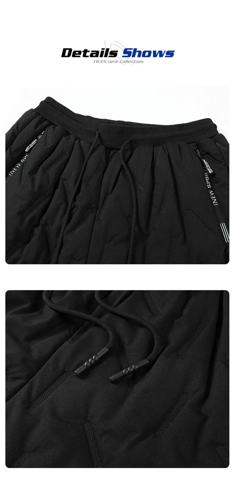 New Fleece Warm Winter Men's Pants Casual Thicken Joggers Pants for Men Thermal Padded Trousers Black Sweatpants Men Waterproof
