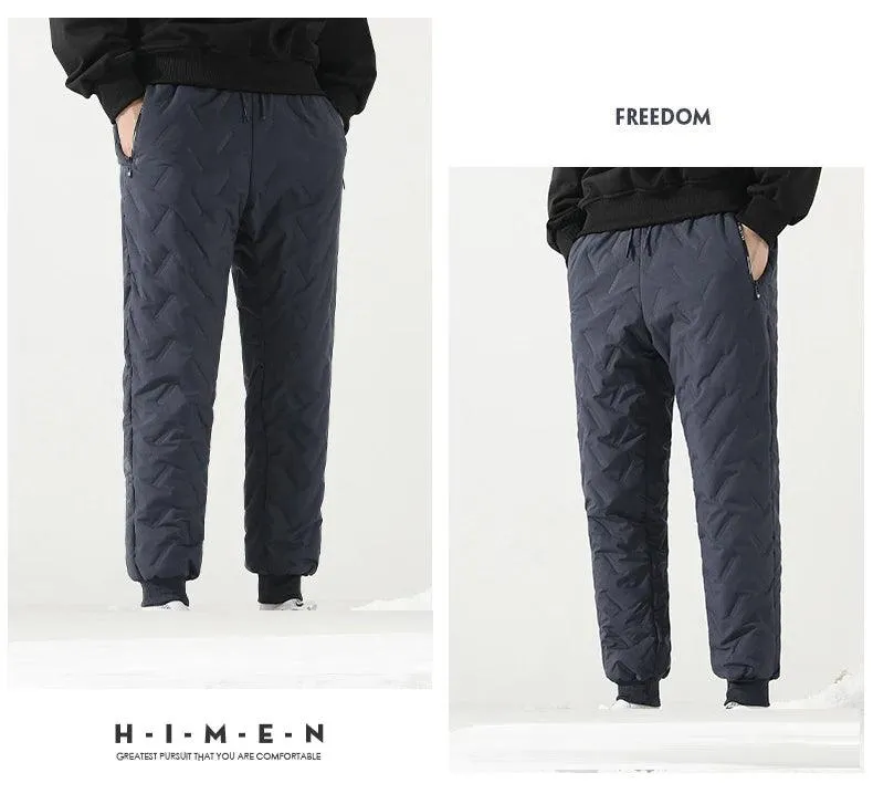 New Fleece Warm Winter Men's Pants Casual Thicken Joggers Pants for Men Thermal Padded Trousers Black Sweatpants Men Waterproof