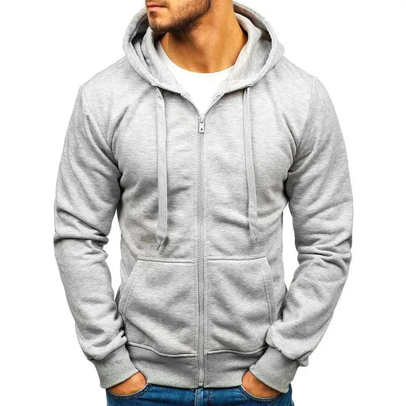 New Solid Color Zipper Hoodies