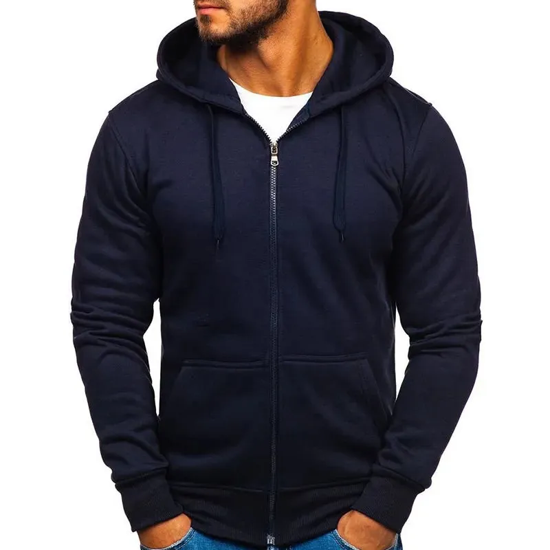 New Solid Color Zipper Hoodies