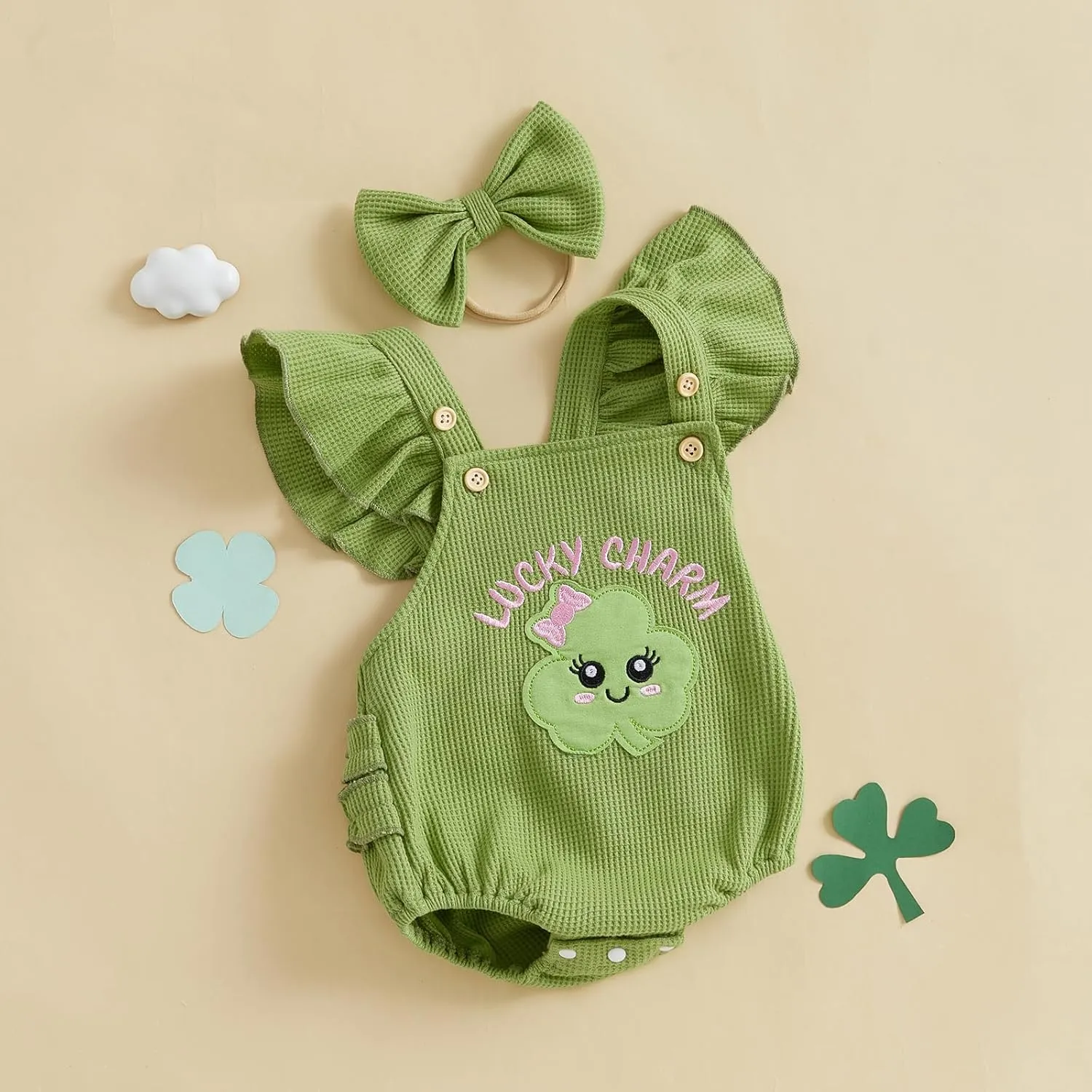 Newborn Baby Girl Clothes Embroidered Ruffle Romper Jumpsuit Bow Headband Infant Girl Clothing Summer Outfit