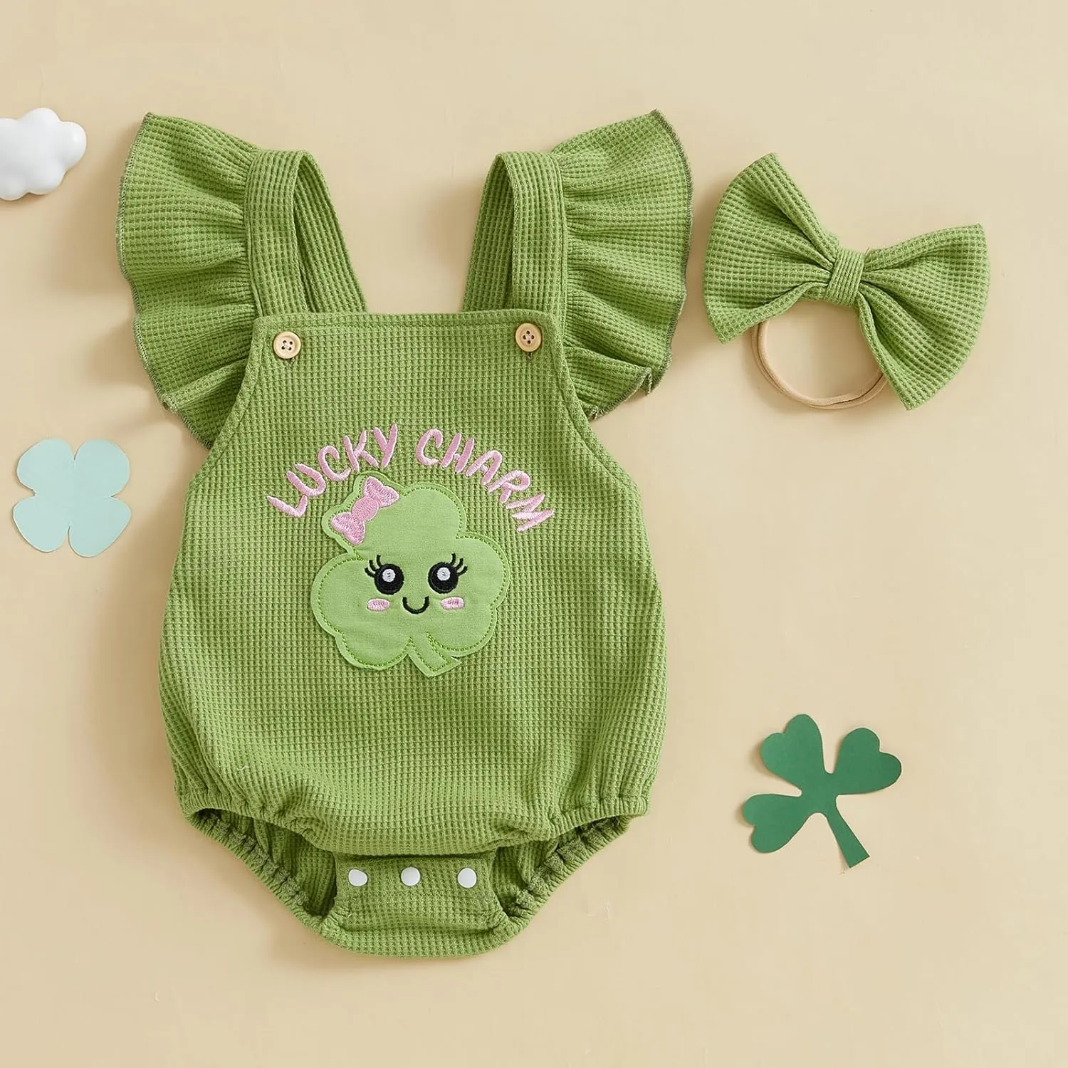 Newborn Baby Girl Clothes Embroidered Ruffle Romper Jumpsuit Bow Headband Infant Girl Clothing Summer Outfit