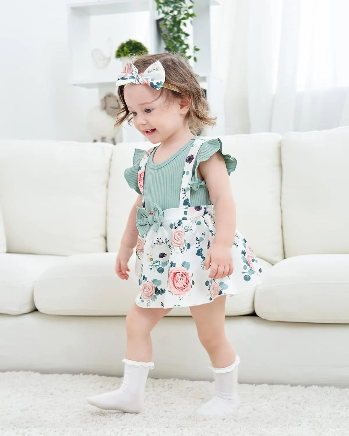 Newborn Baby Girl Clothes Infant Dress Outfit Summer Romper Jumpsuit Headband Overall Skirt Clothing Set